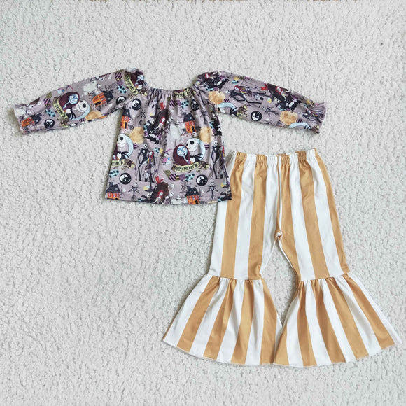 Promotional Cartoon Yellow Stripes Girls Halloween Outfits