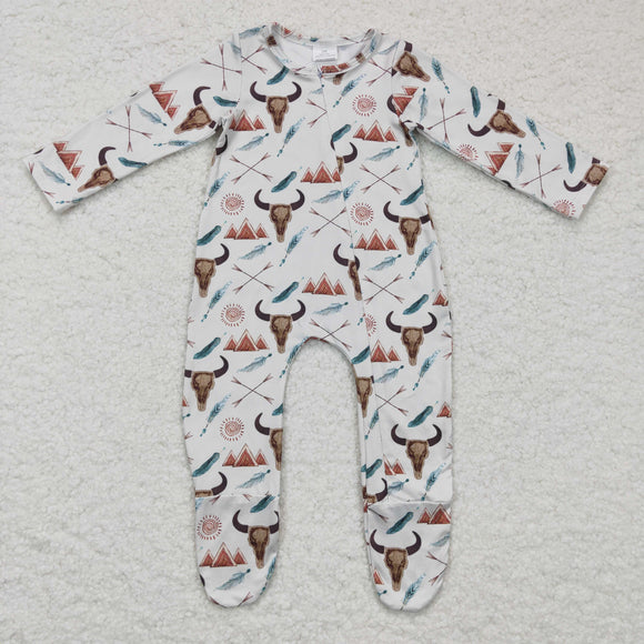 Highland Cow Hill Boys Fall Romper