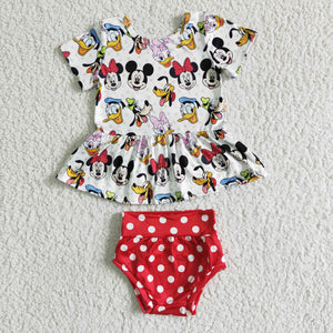 Cartoon Red Polka Dots Bummies Sets