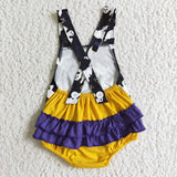 Boo Ghost Black Yellow Halloween Romper