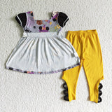Cartoon Boo Gray Yellow Girls Halloween Outfits