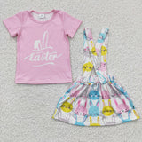 Happy Bunny Pink Skirt Girls Easter Outfits