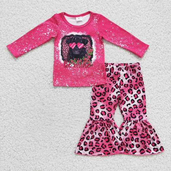 Be Mine Letters Leopard Print Hot Pink Girls Valentine Outfits