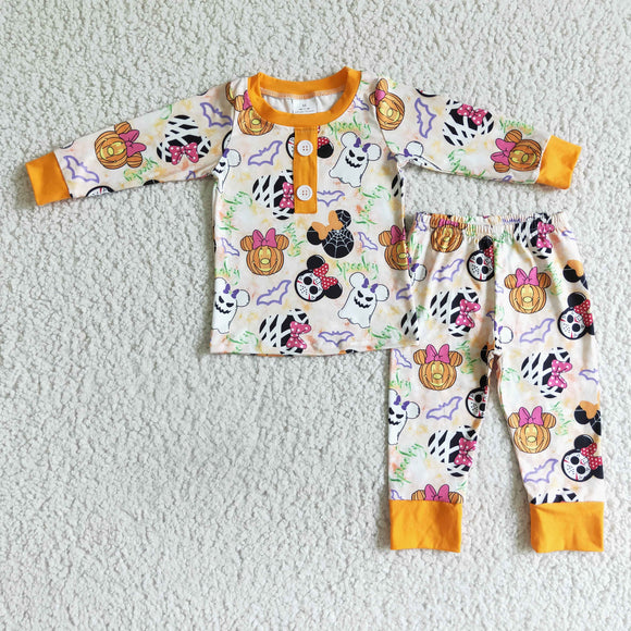 Promotional Cartoon Pumpkin Orange Boys Halloween Pajamas