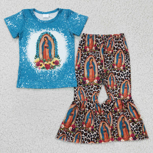 Pray Blue Girls Christmas Outfits
