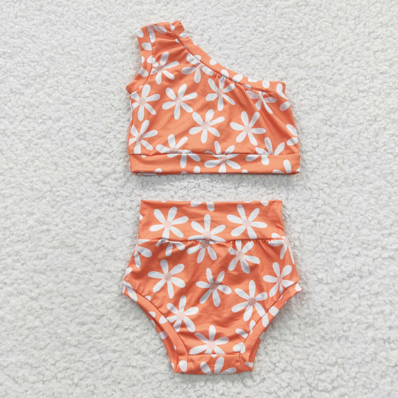 Floral Orange Girls Bummies Sets