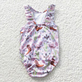 Boots Cactus Floral Pink Girls Swimsuits