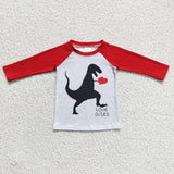 Dinosaur Heart Red Boys Valentine Top