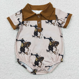 Rodeo Brown Polo Boys Summer Romper