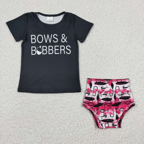 Bows & Bobbers Black Bummies Sets