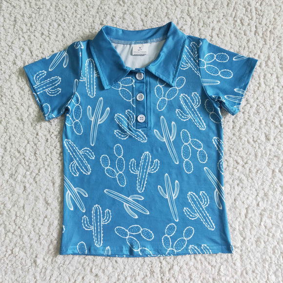 Cactus Blue Polo Boys Short Sleeve Top