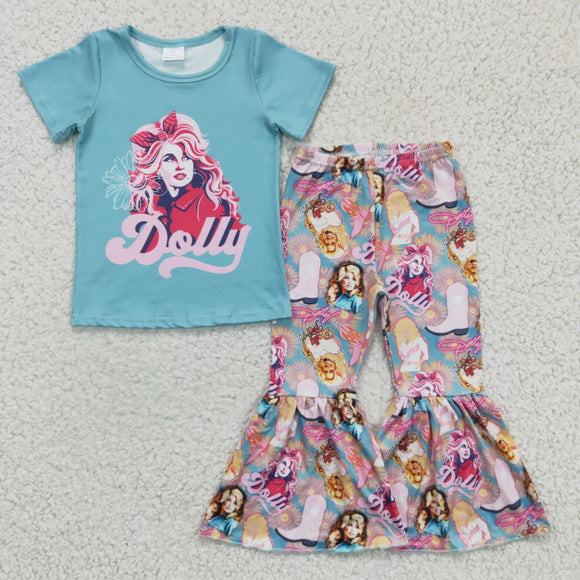 Boots Pink Blue Girls Short Sleeve+Trousers Sets