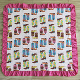 Boots Hot Pink Ruffles Blankets