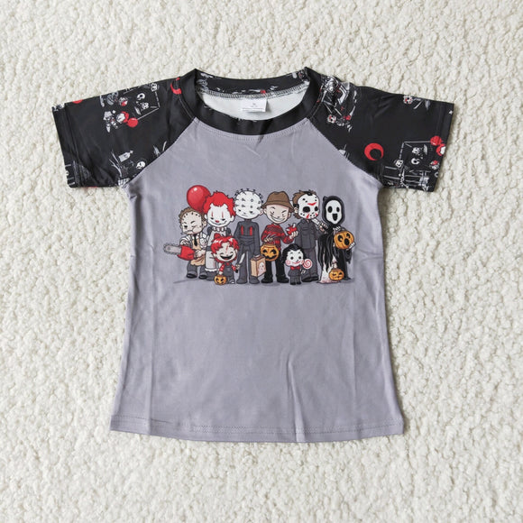 Black Gray Boys Halloween Top