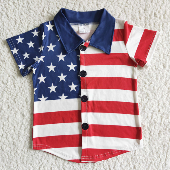 Stars Stripes Shirts Boys 4th of July Top