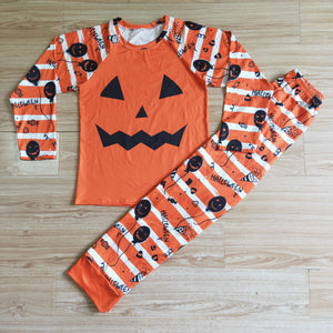 Dad Pumpkin Orange Striped Family Halloween Pajamas