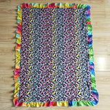 Leopard Print Colorful Ruffles Baby Blankets