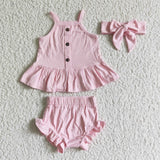 Solid Pink Bummies Sets (bows needs to be purchased separately)