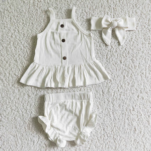 Solid White Bummies Sets (bows needs to be purchased separately)