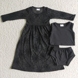 Black Lace 3pcs Girls Halloween Bummies