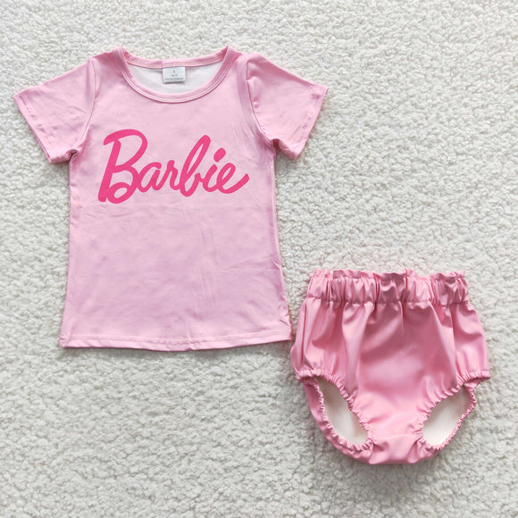 Cartoon Dolls Pink Leather Bummies Sets