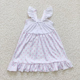 Bunny White Pink Plaid Girls Easter Dress