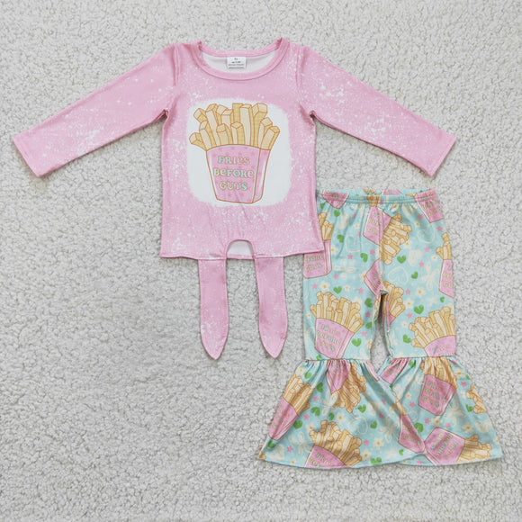 Fries Before Guys Letters Criss-Cross Pink Girls Valentine Outfits