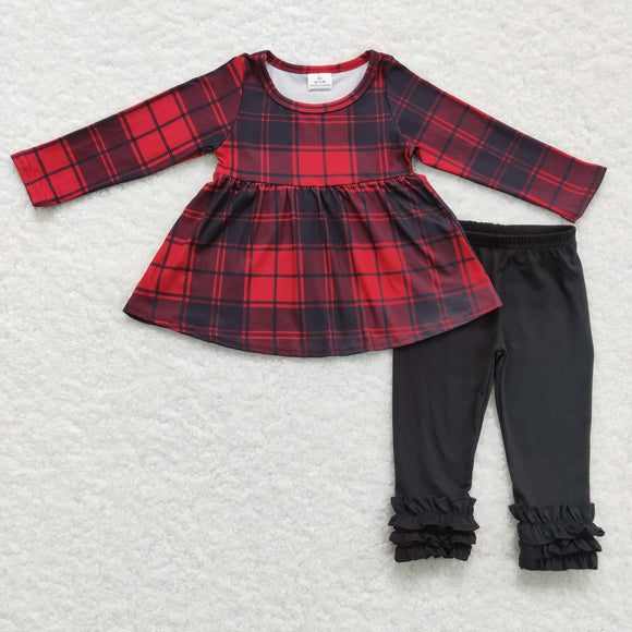 Red Black Plaid Legging Girls Christmas Outfits
