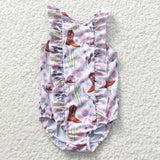 Boots Cactus Floral Pink Girls Swimsuits