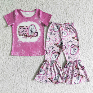 Singer Pink Girls Short Sleeve+Trousers Sets