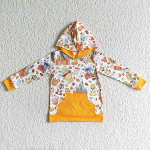 Cartoon Orange Kids Hoodie Halloween Top