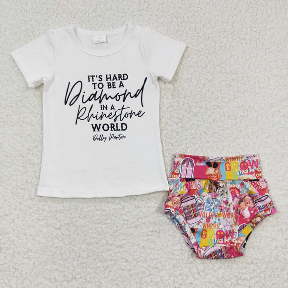 Cartoon Dolls Diamond in Rhinestone World White Bummies Sets