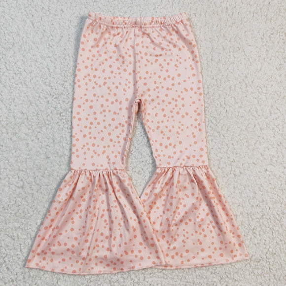 Polka Dots Pink Girls Milk Silk Bell Bottoms Pants
