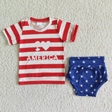 Promotional I Love America Girls 4th of July Bummies Sets