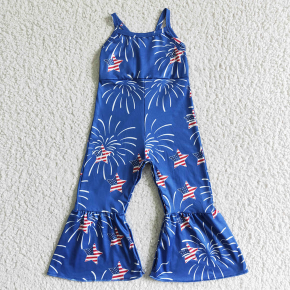 Stars Firework Blue 4th of July Jumpsuit 01