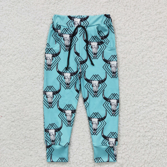 Highland Cow Sky Blue Boys Pants