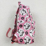 Floral Cow Pink Backpack