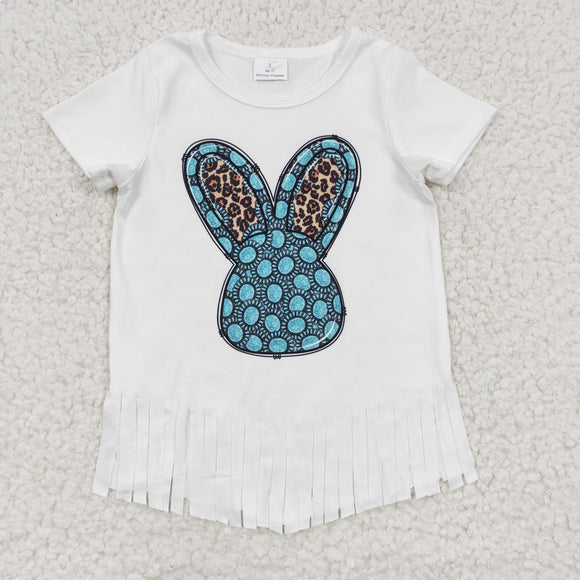 Bunny White Tassels Girls Easter Top