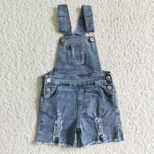 Kids Jeans Suspender Shorts