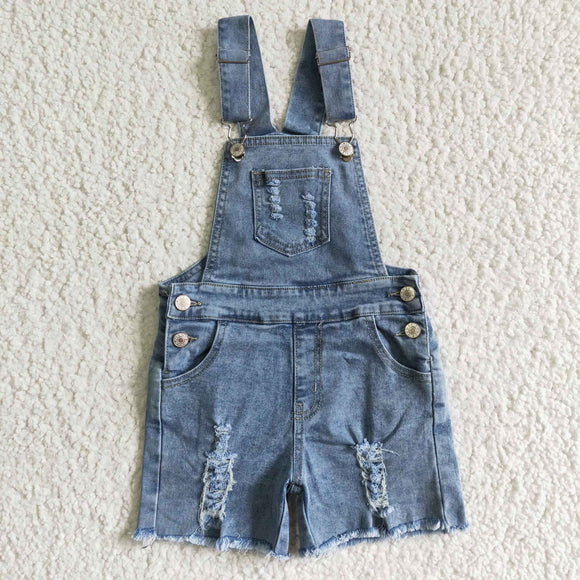 Kids Jeans Suspender Shorts
