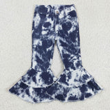Tie Dye Navy Flared Girls Jeans Pants