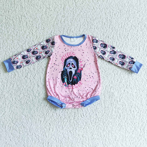 Hellon Scary Skull Pink Kids Halloween Romper