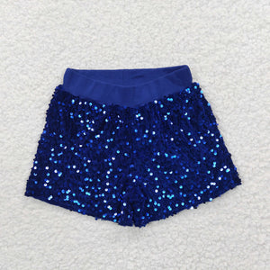 Sequins Blue Girls Shorts