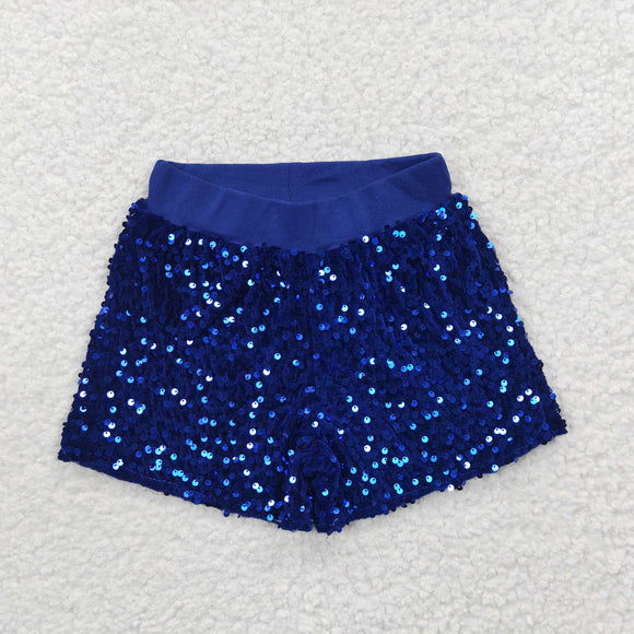 Sequins Blue Girls Shorts