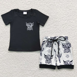 Yak Black White Boys Shorts Sets