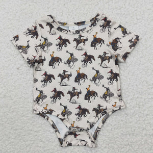 Rodeo Horse Off-white Boys Summer Romper