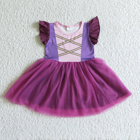 Promotional Pink Fuchsia Gauze Girls Halloween Dress