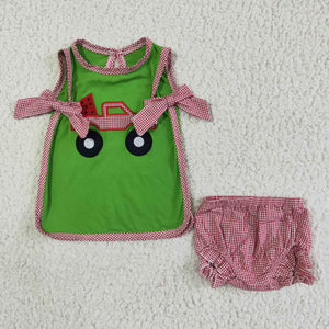 Watermelon Truck Embroidery Girls Bummies Sets