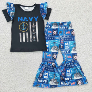 Navy Girls 4th of July Outfits