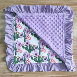 Cactus Purple Ruffles Blankets